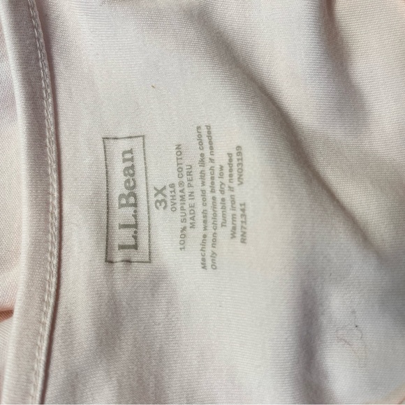 L.L. Bean Pink short Sleeve VNeck T-Shirt Plus Sz 3X Armpit To Armpit 26” - Picture 2 of 4